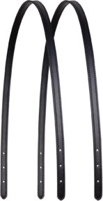 ALLZEDREAM Microfiber Leather Purse Strap Replacement Tote Bag Handbag Shoulder Handles 2 Pcs, Black, 1.2cm - Image 2