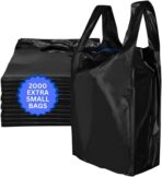ASSUREPAK Extra Small Duty Black Unprinted HDPE Plastic Bags for Retail, Groceries, Merchandise, Convenience Store, Supermarket, Restaurant - 4"x3"x10" - 2000 Bags - 12 microns - Black - Image 2