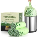 AYOTEE Compost Bags 1.6 Gallon with Handle Tie, 75 Count Compostable Trash Bags 1.6 Gallon Trash Bag, Small Biodegradable TrashBags Food Waste Liner, Small Compostable Bag for Kitchen Compost Bin - Image 2