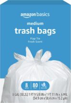 Amazon Basics 8 Gallon Flap Tie Trash Bags, Fresh Scent, 80 Count - Image 2