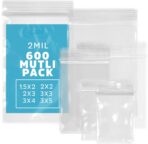 Assorted Clear Plastic Zip Bags - GPI 600 Pack - 2 Mil, 6 Sizes, 1.5"x2"-2"x2"-2"x3"-3"x3"-3"x4"-3"x5", Durable Poly Baggies, Resealable Zip Top Lock for Jewelry, Storage, Packaging & Shipping. - Image 2