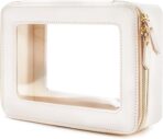 Aveniee Clear Makeup Bag Organizer, Travel Toiletry Bag Cosmetic Case for Women, Portable Make Up Skincare Pouch Car Organizer Bag with Zippers for Essentials,White - Image 2