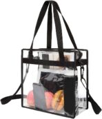 BAGAIL Clear Bags 12x6x12 Stadium Approved Clear Tote Bag with Zipper Closure Crossbody Shoulder Bag with Adjustable Strap - Image 2