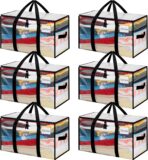 BAGAIL Heavy Duty Moving Bags with Strong Handle, Extra Large Moving Boxes, Storage Tote for Clothes, College Moving Supplies(Clear, 6 Pack) - Image 2