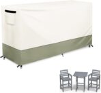 Bar Height Patio Dining Set Covers,100% Waterproof Outdoor Adirondack Bar Height Chairs and Table Sets Cover, Bar Table Set Covers for Patio Furniture Set,72" x 30" x 41" - Beige - Image 2