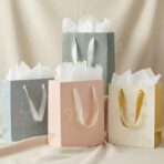 Beautiful Birthday Gift Bags Set of 4 - Medium Sized 9" Gift Bags with Handles incl. Matching Tissue Paper, Cards & Stickers - Reusable & For Presents of Any Weddings, Mothers Day or Other Occasion - Image 2