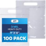 Biodegradable 9" X 12" Plastic Zip Bags With Handle For Carrying, 100 Count Heavy-Duty 3 Mil Clear Reclosable Eco-Friendly Poly Baggies, Zip Top Lock for A4 Letter Size Paper, Food Storage & Clothing - Image 2