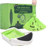 Biodegradable Cat Litter Liner Bags Compatible with LR 3, 4 and Most Self-Cleaning Litter Boxes, 60 Count Kitty Automatic Waste Drawer Liners, Drawstring Pet Compostable Replacement Poop Bags - Image 2
