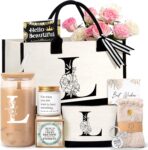 Birthday Gifts for Women, Monogrammed Initial Gift for Teacher Wife Mom, Tote Bag - Image 2