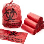 Bits N Things Infectious Biohazard Red Waste Bags Hazardous Trash Can Liners | Medical Grade No Leak Bags | Great for Lab Containers, Swabs, Pads, Gloves | 100 Count - 24" x 24" (10 Gallon) - Image 2