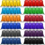 Boao 120 Pieces Drawstring Backpack Bulk Polyester Sport Draw String Bag Gym Cinch Bag for Women Men, 12 Colors - Image 2