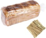 Bread Bags With Ties,100 Pieces 18x4x8 Inches Reusable Plastic Loaf Storage Bags for Homemade Bread Gift Giving - Image 2