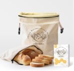 Bread Bags for Homemade Bread - 2 Packs XL Reusable Organic Beeswax Linen Cotton Sourdough Bag, Homesteading Essentials Sourdough Bags with Sealing Zip to Keep Fresh - Image 2