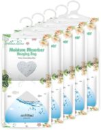 CANAGER Hanging Moisture Absorber,Hanging Dehumidifier Bags for Closet,Bedroom and Kitchen,Fragrance Free-5 Packs,Moisture Absorb 12.5OZ - Image 2