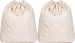 Canvas Laundry Bags - Extra Large, Heavy Duty, 100% Cotton Laundry Bag with Straps, Handles, and Drawstring - College Dorm Laundry Bag in XL Size - Washable, Foldable Laundry Basket Liner (2 Pack) - Image 2