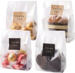 Cellophane Treat Bags Cookie bags for Packaging Clear Gift Bag with Stickers for Cookies,Candy,Chocolates(Fog,9x3.3inch) - Image 2