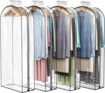 Clear Garment Bag for Hanging Clothes 10” Gusseted, 50” Suit Bags for Open Closet Storage Plastic Clothes Cover for Coat, Dress, Shirts, Fur, Jacket, Wardrobe Protectors, 4 Pack - Image 2