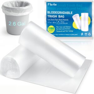 Clear Trash Bags - 100 Clear 2.6 Gallon Small Garbage Bags, Strong, Leakage-Free, Unscented Thick for Bathroom, Office, Kitchen Small Trash Can - Image 2