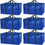 ClearSpace Heavy Duty Moving Bags or Storage Bag – Large Moving Boxes with Backpack Straps, Zippers & Handles – Perfect for Moving, College Dorm, Traveling, Camping, Christmas Decorations, 6 Pack - Image 2