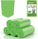 Compostable Trash Bags 2.6 Gallon - Unscented Biodegradable Small Garbage Bags Strong Thick 100 Count 10 Liter Bulk Recycling Waste Basket Liners for Kitchen, Yard, Lawn, Office - Image 2
