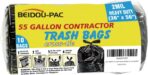 Contractor Heavy Duty Trash Bags 55 Gallon | 10 Count | 2 MIL | 36" X 56" | Large Black Flap Tie Construction Garbage Bags for Business Home Commercial, Industrial, Storage, Outdoor - Image 2