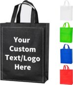 Custom Bags 100 pcs, Non-woven Tote Bags with Text, Pictures, Reusable Tote Bag in Full Color Printing, Perfect for Grocery Shopping, Gift Wrapping & Business Promotion - Image 2