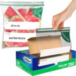 DiRose Gallon Bags Pack of 250 – 1 Gallon Reclosable Storage Bags – Practical and Durable Design – Food Safe Non-BPA Material – Easy Zip Closure – Ideal for Food, Snacks, Dog Treats, Organizing - Image 2