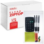 Dirose 7" x 8" Clear Reclosable Poly Bags – Pack of 1000, 2 Mil Thickness – Resealable Plastic Zip Bags for Snacks, Hardware, Arts & Crafts, and Storage - Image 2