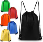 Drawstring Backpack 6Pcs Drawstring Gym Bags Black Draw String Bags Backpack for Sports, Gym, Travel, Swimming, Beach (6 Colors) - Image 2