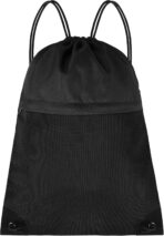 Drawstring Backpack Bag - String Gym Bag for Men & Women, Lightweight Cinch Sports Sackpack for Beach, Travel, Yoga, Swimming, Black - Image 2