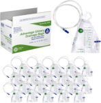 Dynarex Advantage Urinary Drainage Bag - Teardrop-Shaped, Unisex, Anti-Reflux Chamber, No-Needle Sample Port, Universal Hanger - Vinyl Bags with Markings - 2000ml, 20 Count - Image 2