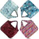 ECO CHIC Foldable Reusable Large Recycled Grocery Bags Lightweight Shopping Tote Bags with Storage Pouch - Collection of 4 bags - Image 2