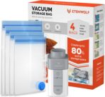 ETENWOLF 4 Pack Vacuum Storage Bags with Rechargeable Wireless Pump, Vacuum Seal Bags for Clothes and Travel, Space Saver Bags in Multiple Carry-On Sizes, Perfect for Luggage and Suitcases - Image 2