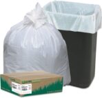 Earthsense Commercial RNW1K150V Recycled Can Liner, 13 gal, .85 mil, 24" x 33", White (Pack of 150) - Image 2