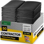 EconoHome 55-60 Gallon Contractor Garbage Bags - 3 Mil Extra Thick Heavy Duty Trash Bags for Construction, Lawn & Yard Cleanup, Demo & Commercial Use - Made in USA - Extra Large, 38x53" - 50-Count - Image 2