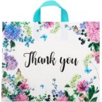 Fasmov 60 Pieces Thank You Gift Bags 12"x 15" with Soft Loop Handles, Floral Shopping Bags Reusable Plastic Shopping Bags Retail Shopping Goodie Bag for Gift, Boutique, Clothes, Grocery - Image 2