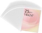 Frametory, 25 Pack 18 3/8" x 24 1/8" Acid-Free Clear Plastic Bags, Self Seal Crystal Photo Sleeves for 18X24 Art Prints, Pictures & Framing Mat Mattes - Image 2