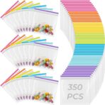 Fulmoon 350 Pcs Bulk Pill Pouch Bags Disposable 7 Colors Zipper Pills Bag Daily Travel Medicine Organizer Storage Pouches Clear Reusable for Small Items Storage(Candy Colors) - Image 2