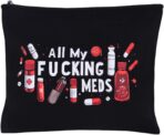Funny Medicine Makeup Bag for Women Men Organizer Travel Cosmetic Bag Pill Storage Bags Medicine Toiletry Pouch with Zipper for Nurse Practitioner Meds Makeup Pouch Purse Gifts for Patient - Image 2