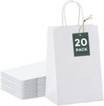 GSSUSA 5.25x3.75x8 20Pcs White Paper Bags With Handles Small Gift Bags for Shopping,Craft,GroceryParty,Retail,Lunch,Business,Wedding,Merchandise,Boutique - Image 2