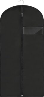 Garment Bags for Hanging Clothes, 45'' Suit Bag Cover for Storage and Travel, Dress Bags for Gowns Long (Black) - Image 2