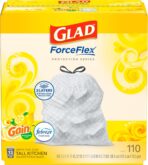 Glad ForceFlex Tall Kitchen Trash Bags, 13 Gallon, Gain Lemon Zest, 110 Count (Package May Vary) - Image 2