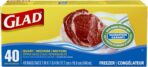 Glad Zipper Freezer Storage Plastic Bags, Quart, 40 Count (Packaging May Vary) - Image 2