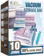 HIBAG Vacuum Storage Seal Bags, 10 Jumbo Space Saver Vacuum Sealer Bags for Clothes, Comforters, Blankets, Bedding (10J) - Image 2