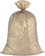 Hallmark 56" Jumbo Plastic Gift Bag (Gold Pattern) for Graduations, Weddings, Bridal Showers, Mother's Day, Birthdays, Engagement Parties, Retirements, Christmas, Hanukkah - Image 2