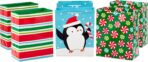 Hallmark Image Arts 11" Large Christmas Gift Bags (6 Bags Penguins, Stripes, Peppermints) for Kids, Coworkers, Teachers - Image 2
