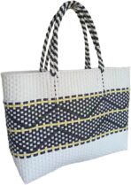 Handwoven Super Tote Bag for Women Recycled Plastic Shoulder Purse Summer Beach Bag, Pool Swimming Bag - Image 2