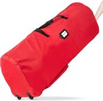Handy Laundry, Rolling Tree Storage Bag - Storage for 9-Foot Artificial Christmas Holiday Tree. Zippered Bag, Carry Handles & Wheels for Easy Transport. Protects Against Dust, Insects, Moisture, RED - Image 2