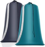 Heavy Duty Laundry Bag 2 Pack XL Nylon Laundry Bags with Straps, Washable Large Dirty Clothes Organizer with Drawstring Closure, Travel Washing Bag Fit a Laundry Hamper or Basket - Image 2