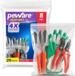 Heavy Duty Zip Seal Lock Bag 10" x 12" – 8 Mil Extra Thick Plastic Reusable Waterproof Baggies for Documents, Storing Tools, Office Item, and Kitchen Storage, Pack of 25 - Image 2